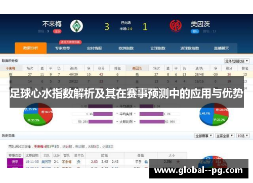 足球心水指数解析及其在赛事预测中的应用与优势