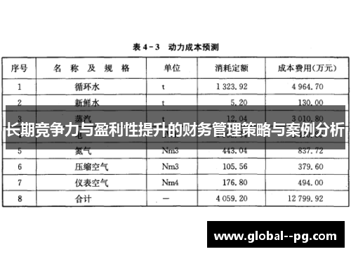 长期竞争力与盈利性提升的财务管理策略与案例分析