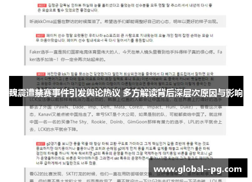 魏震遭禁赛事件引发舆论热议 多方解读背后深层次原因与影响